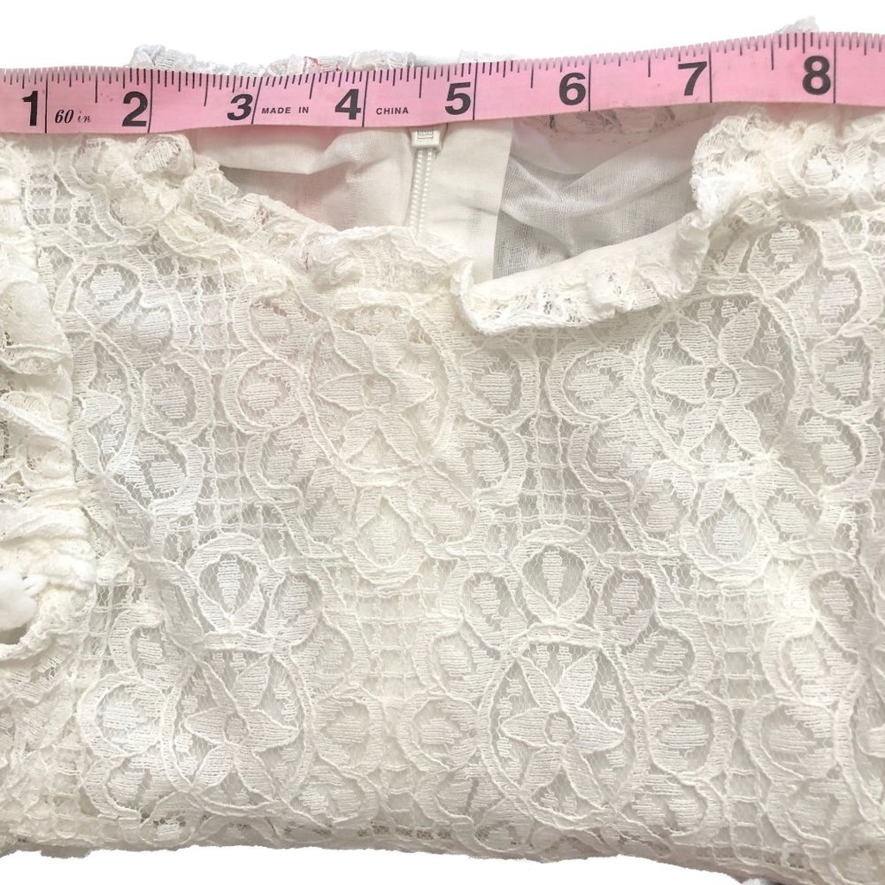 2 Bunnies Ivory Dress Vintage Sunflower Lace Design Cottagecore Size 3T - Picture 7 of 16